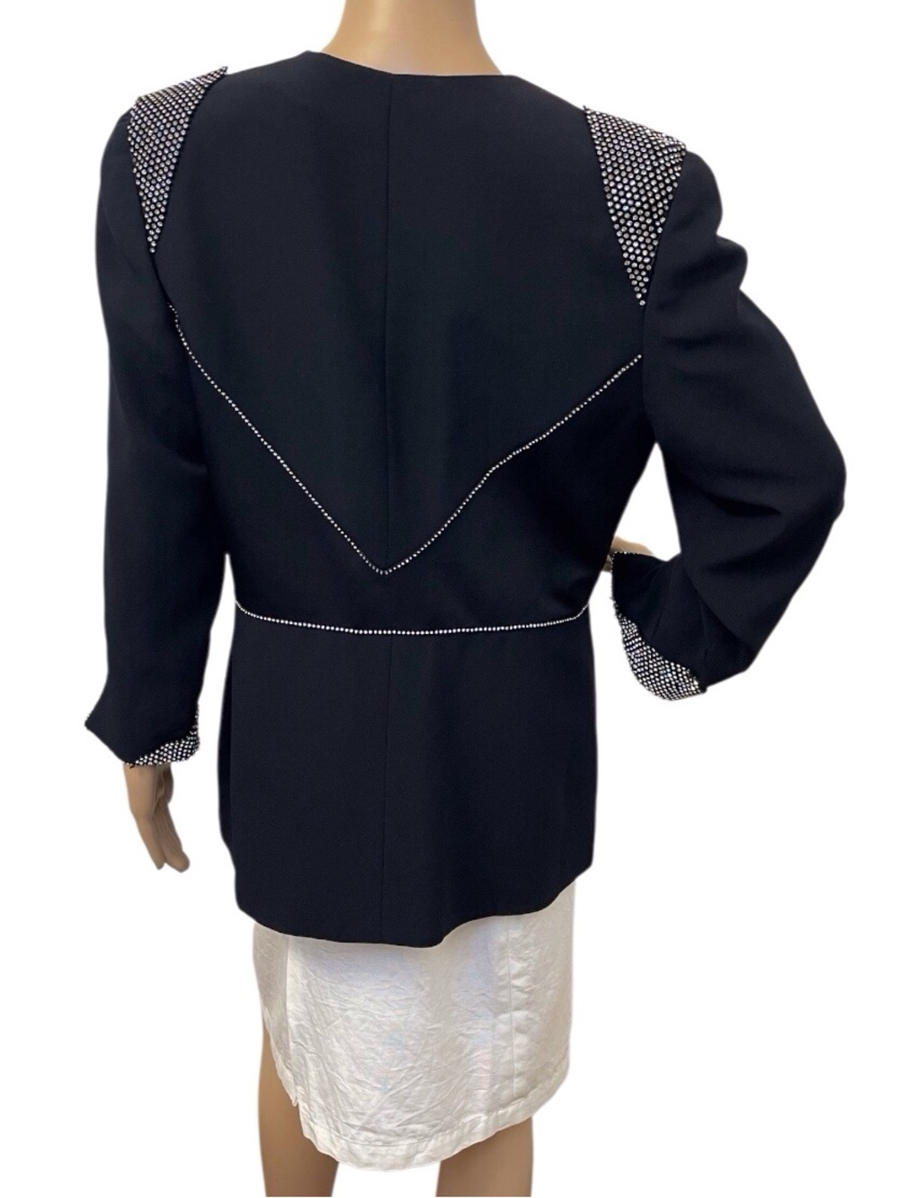 Frascara Black Embellished Women's Blazer,12 - Picture 4 of 11